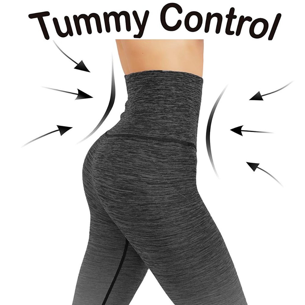 NWT Seamless High Waist Yoga Dry-Fit Ombre compression Leggings Tummy support - Picture 1 of 7